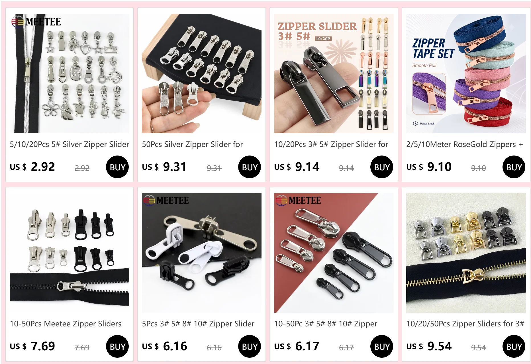10–50 Stück 3 # 5 # 8 # 10 # Reißverschlussschieber für Nylon-Reißverschlussbänder, Kleidungsreparatur, Reißverschlusszieher, Kopfjacke, Reißverschlüsse, Cursor-Verschlüsse, Zubehör – Detail 1