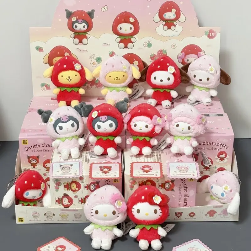 

Новинка! Серия Sanrio Family Sweet Strawberry: плюшевые брелоки-игрушки в закрытых коробках, подвески для сумок Hello Kitty и My Melody, подарок для девочек на праздник.