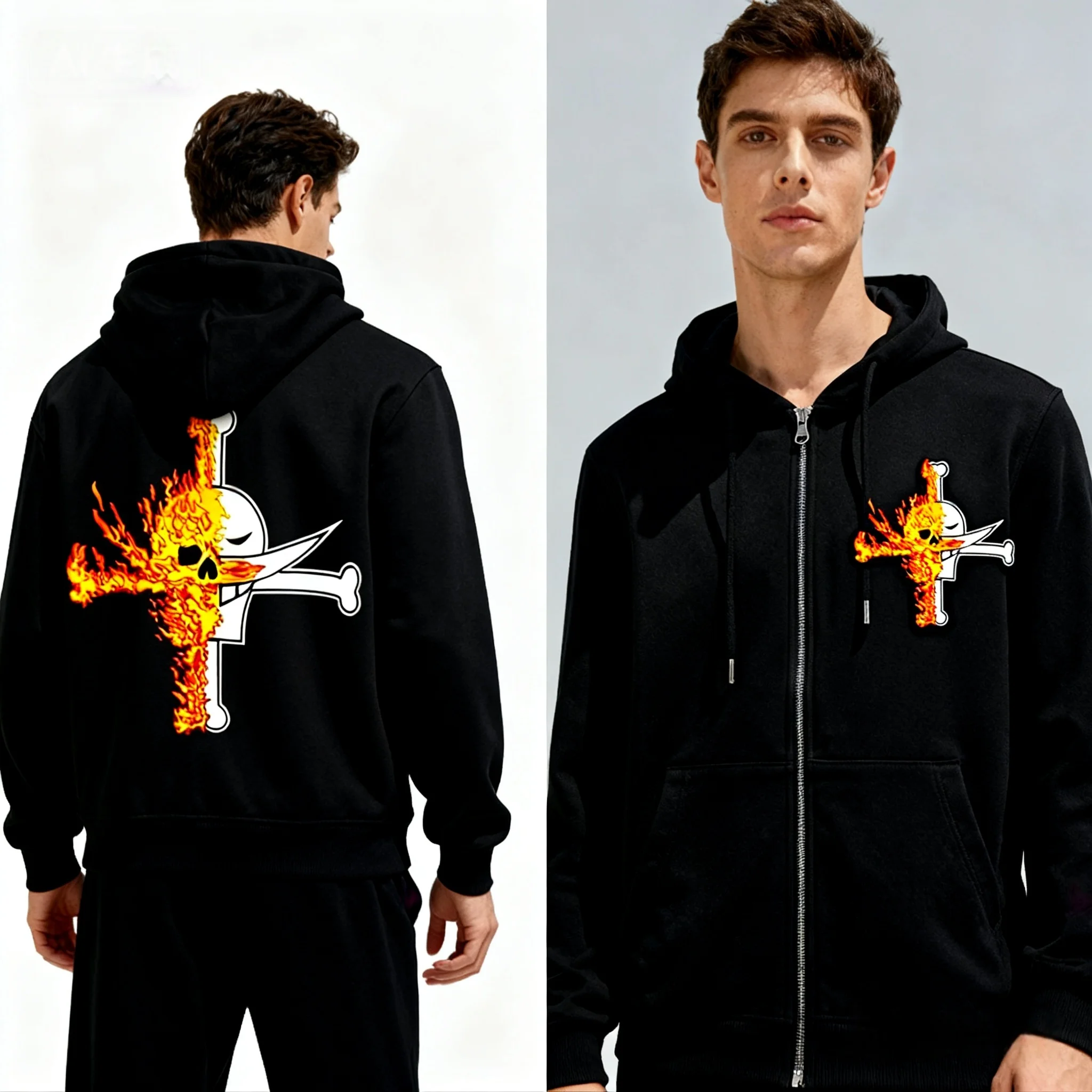 

Dragon Ball Cotton Mens Hoodie Zip Up Jacket Windproof Thermal Wear For Cycling Activities Travel Party Sports