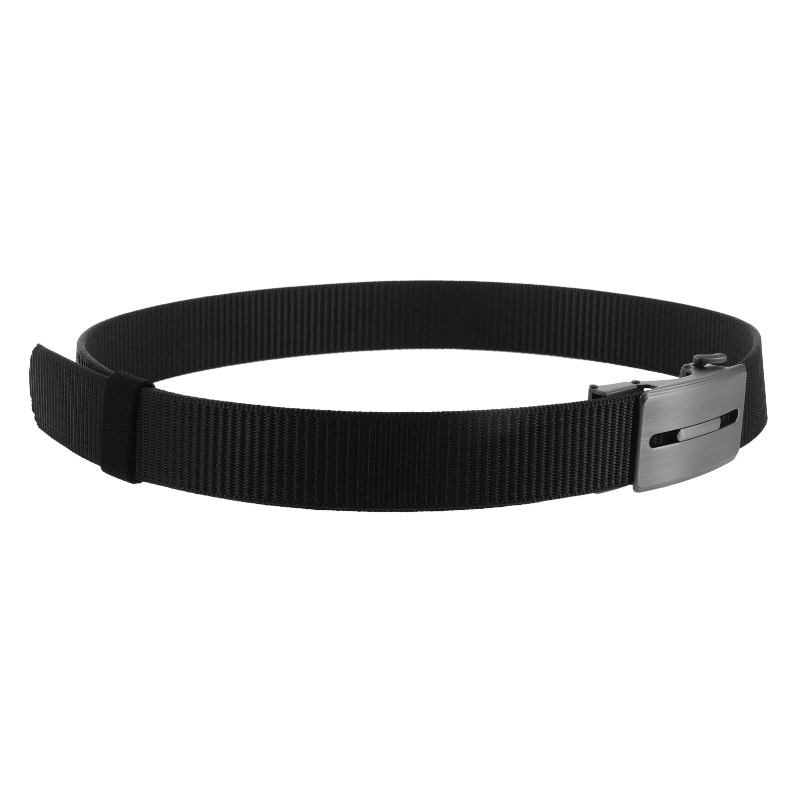 

Automatic Buckle Nylon Belt For Men 120Cm Adjustable Ratchet Web Belt Black No Holes Reversible Design Casual Formal Wear