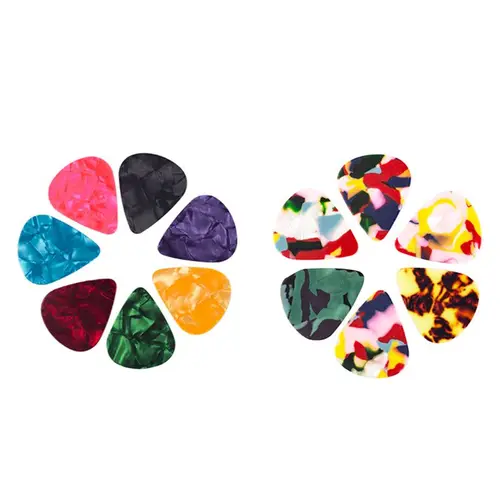 Imagen 2 del producto 50 púas de plástico para guitarra acústica, incluye 0,46 mm, 0,71 mm, 0,96 mm