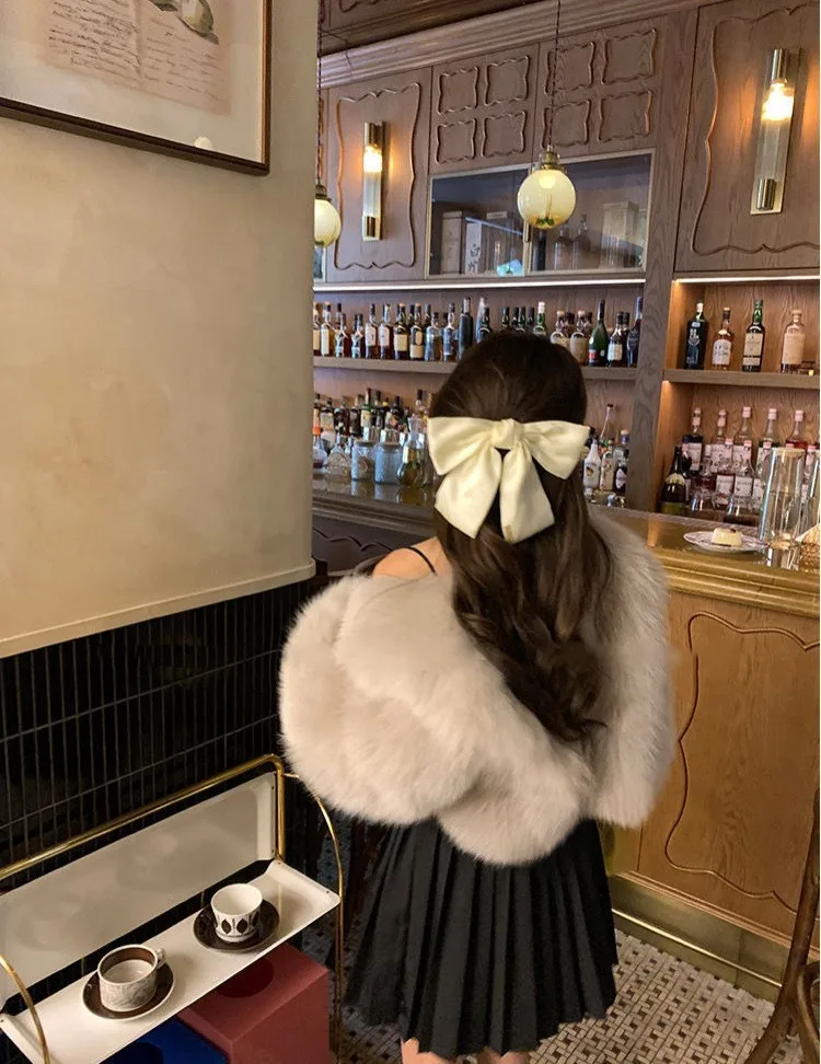 Kunstpelzmantel, lange Damenmäntel, tailliert, für Damen, Weihnachten, weiblich, Goth, modisch, O-Ausschnitt, zarte warme Jacke, leichte Eleganz