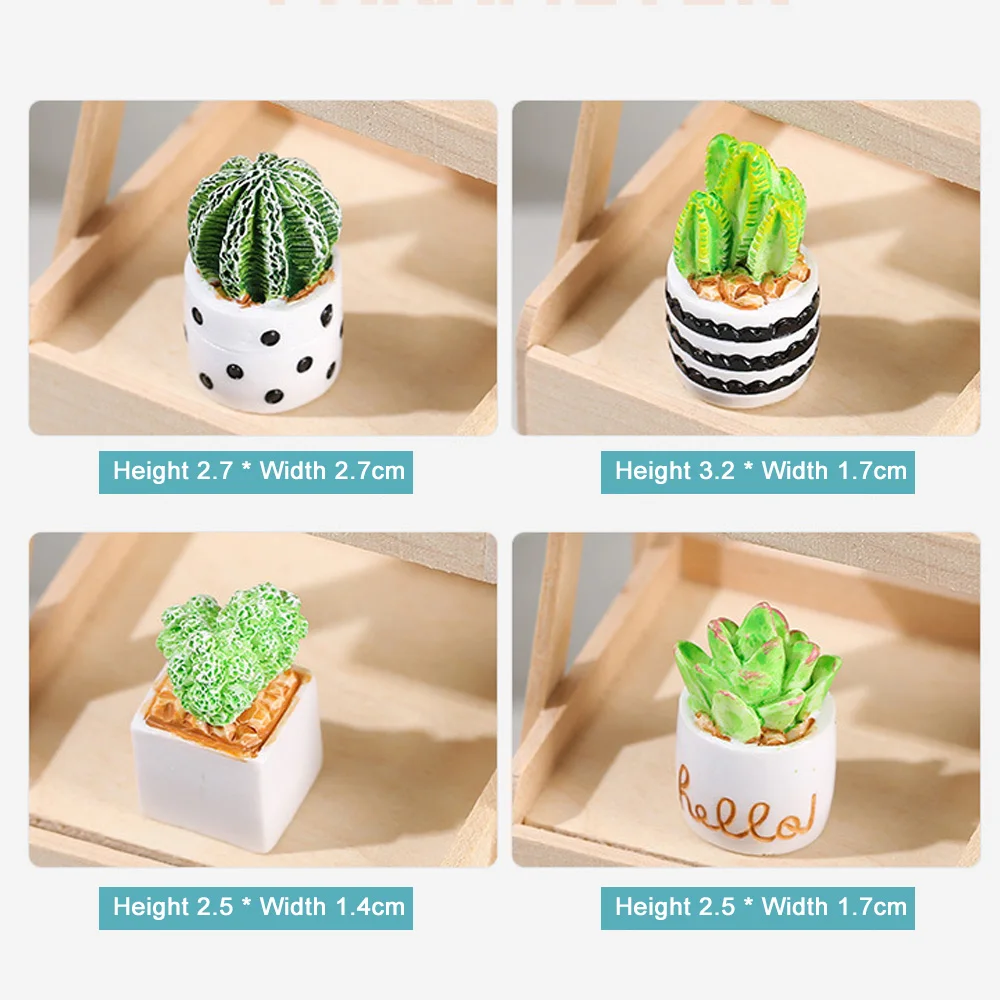 Creatieve Cactus Paddenstoel Vaas Miniatuur Beeldjes Micro-Landschap Decor Diy Handgemaakte Accessoires Home Decor Ambachtelijke Hars Ornament