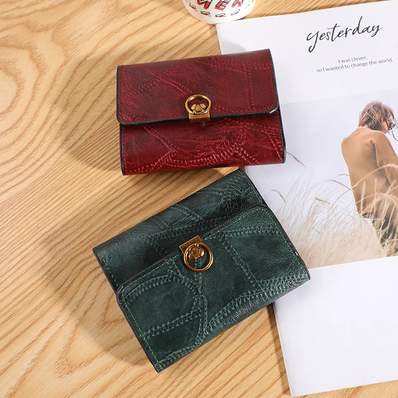 Stylish Pu Leather Card Wallet for Women Simple Retro Design Perfect for Daily Commuting and Casual Use
