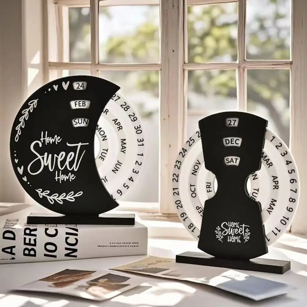 

Креативный ручной вращающийся настольный календарь, регулируемое время «сделай сам», вечный вечный календарь, многоцелевой дисплей месяца и даты