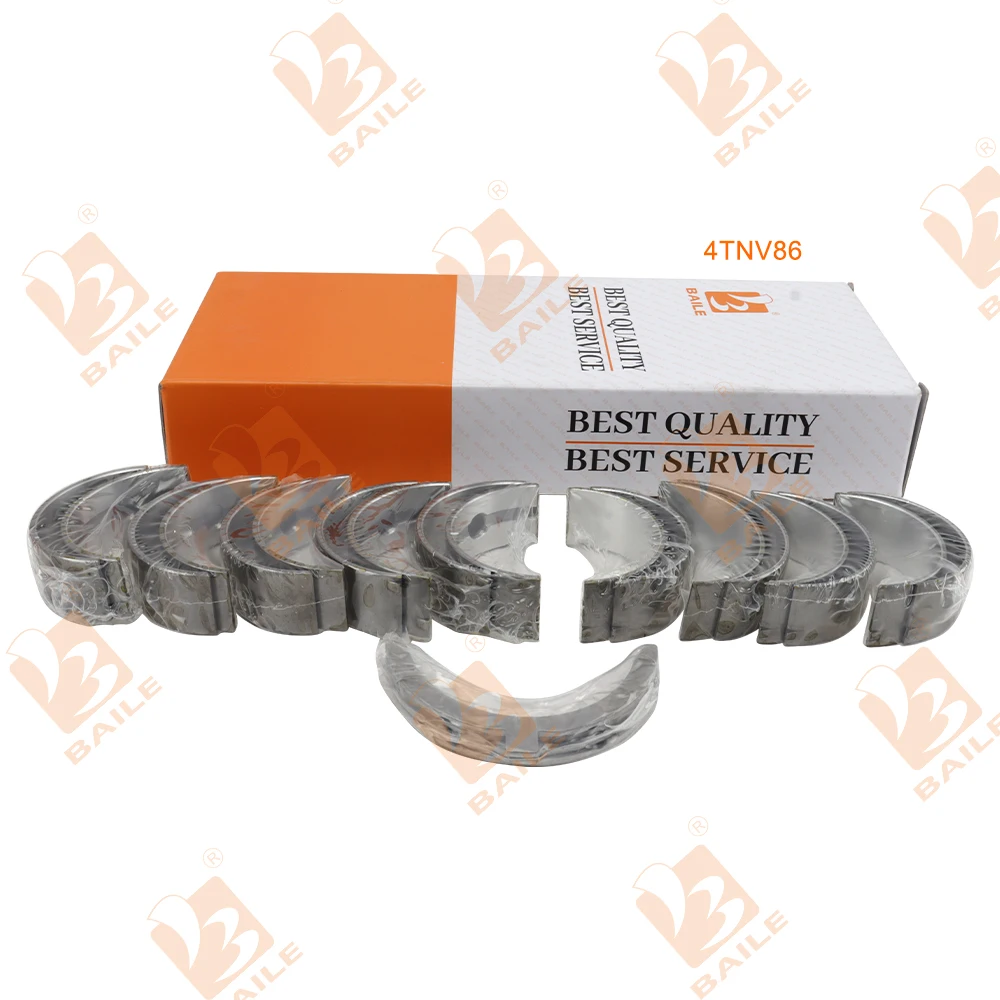 4TNV86 Crankshaft Main Bearing & Con Rod Bearing+Thrust Washer For Yanmar Overhaul Rebuild Kit