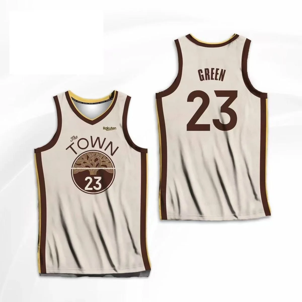 Heißer Verkauf # 30 The Town Vintage Jersey Ärmelloses Basketball-Sport-Tanktop Braun mit Baum-Logo Atmungsaktive Fan-Uniform Familienoutfit – Detail 7