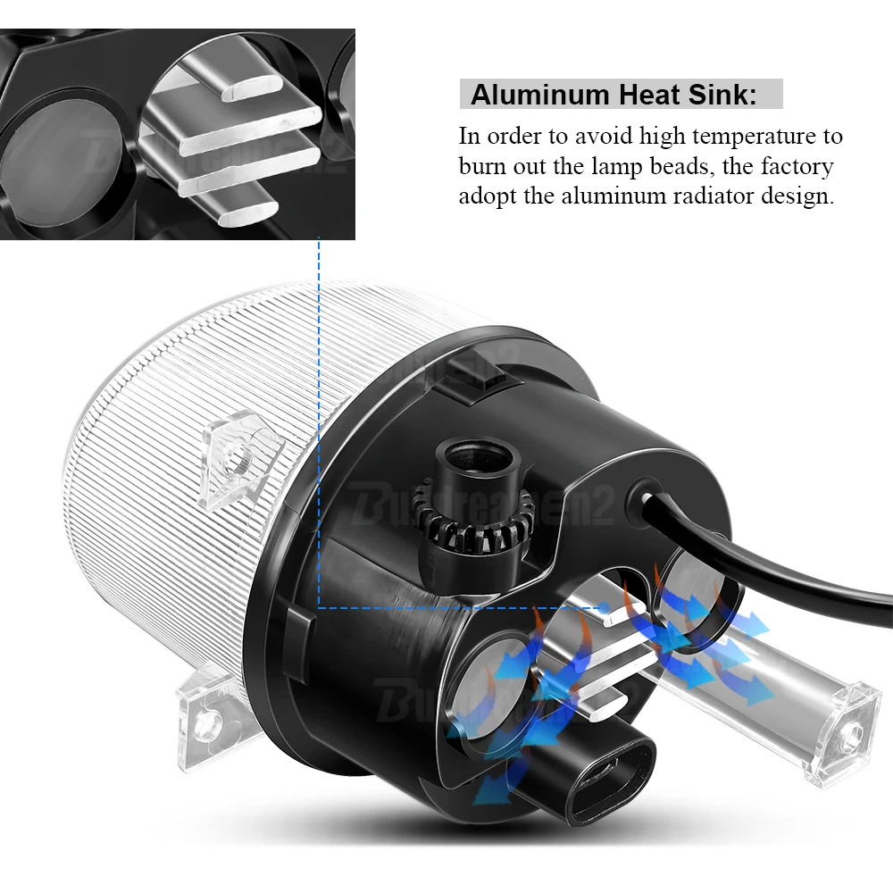 2 X Angel Eye Fog Light Assembly For Volkswagen VW Caddy 3/III 2004-2009 30W Car Right + Left LED Lens Fog Daytime Lamp DRL 9006