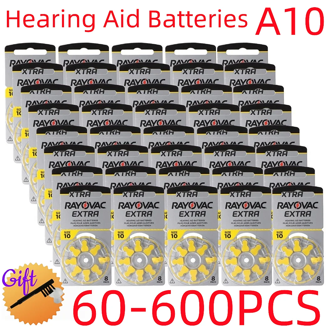 

60-600 шт. аккумуляторы для слухового аппарата 10 Rayovac Extra BatteryA10 10A PR70 10 высокопроизводительный цинковый воздушный аккумулятор для цифрового слухового аппарата