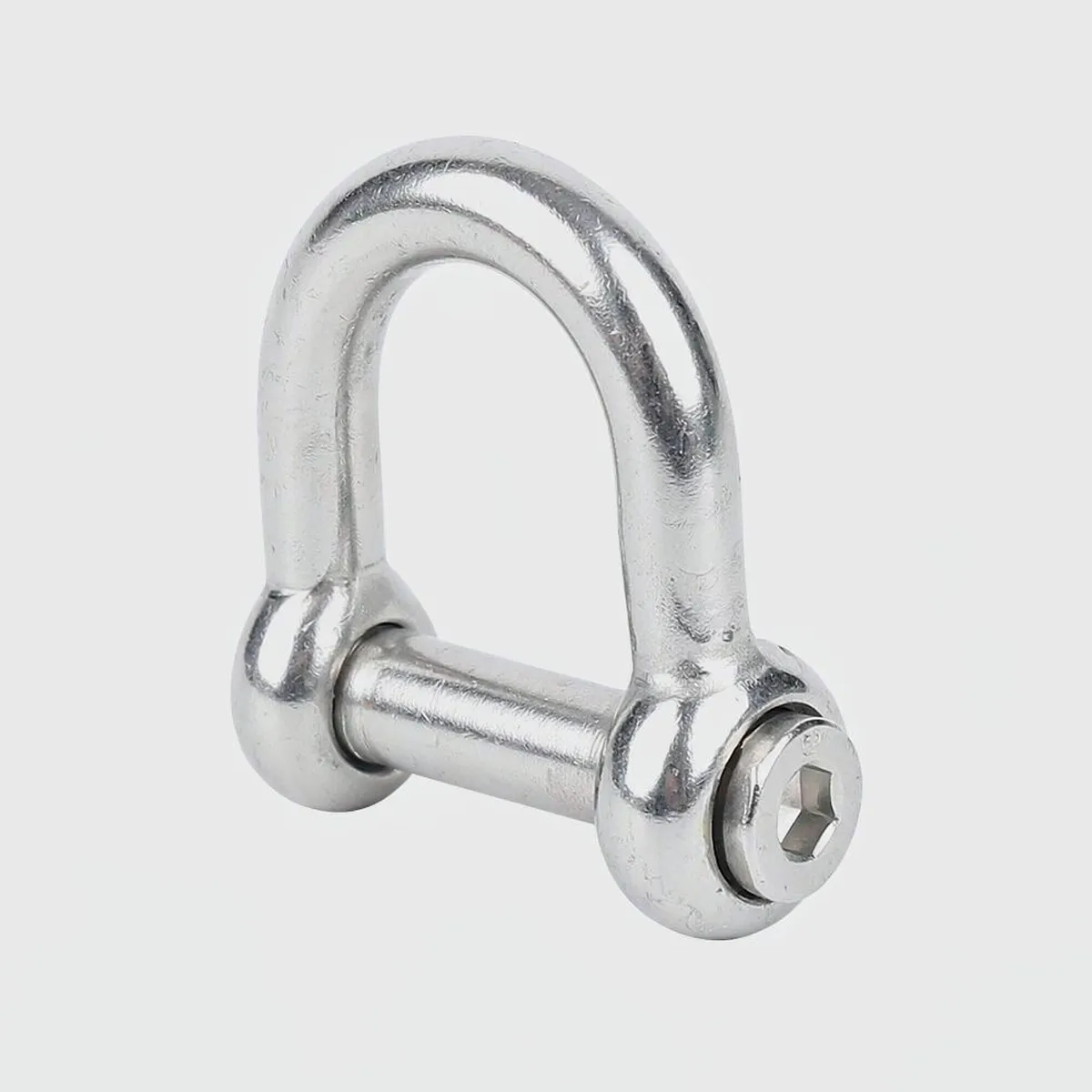 304 Stainless Steel Straight Dee Shackles M5 M6 M8 M10 M12 Short D Shackle Hex Screw Pin Anchor Bow Shackle for Rigging Towing