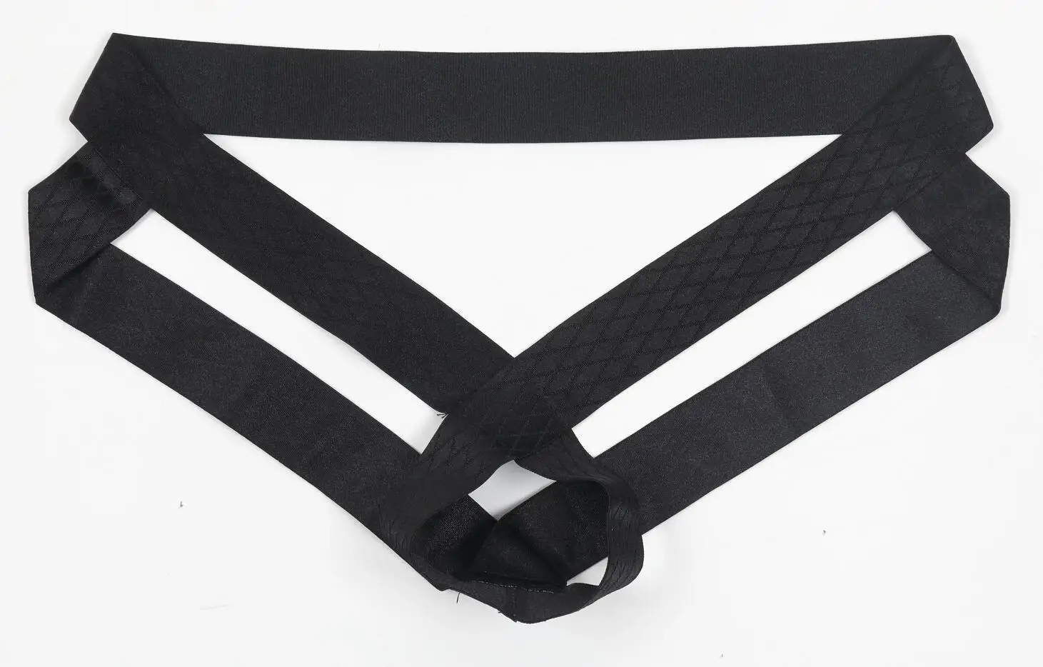 

Men's Erotic Jockstrap Ice Silk Elastic Thong JJ Hip Lift Ring Crotchless Panties Cock Ring Underwear Open Butt Hollow Underpant