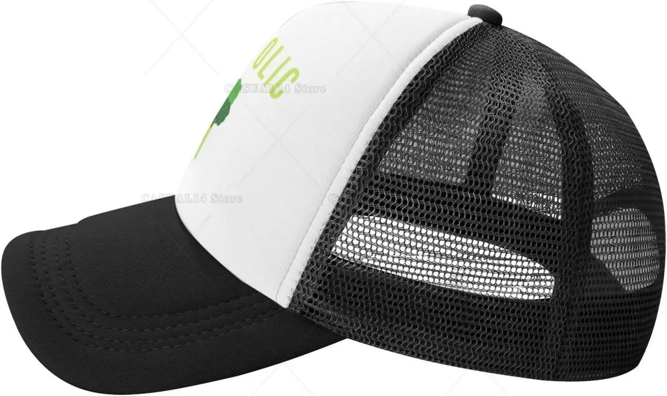 Vegan Broccoli Broccoholic divertente cappello da camionista in rete regolabile per adulti cappelli classici Unisex berretti da pesca neri