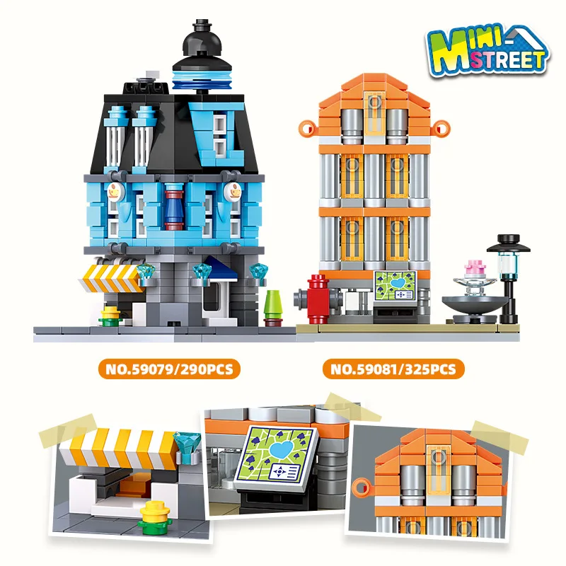 建築街並みビルディングブロック組み立てDIYシミュレーションコーヒーショップモデル男の子と女の子のおもちゃギフト