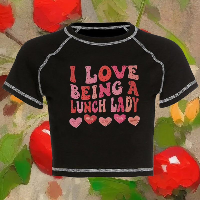 Creativo modello di lettera stampa Tees Trashy Y2k anni 2000 Gotico Vintage Crop Top anni '90 Vestiti Harajuku Estetica Emo Donna T-shirt