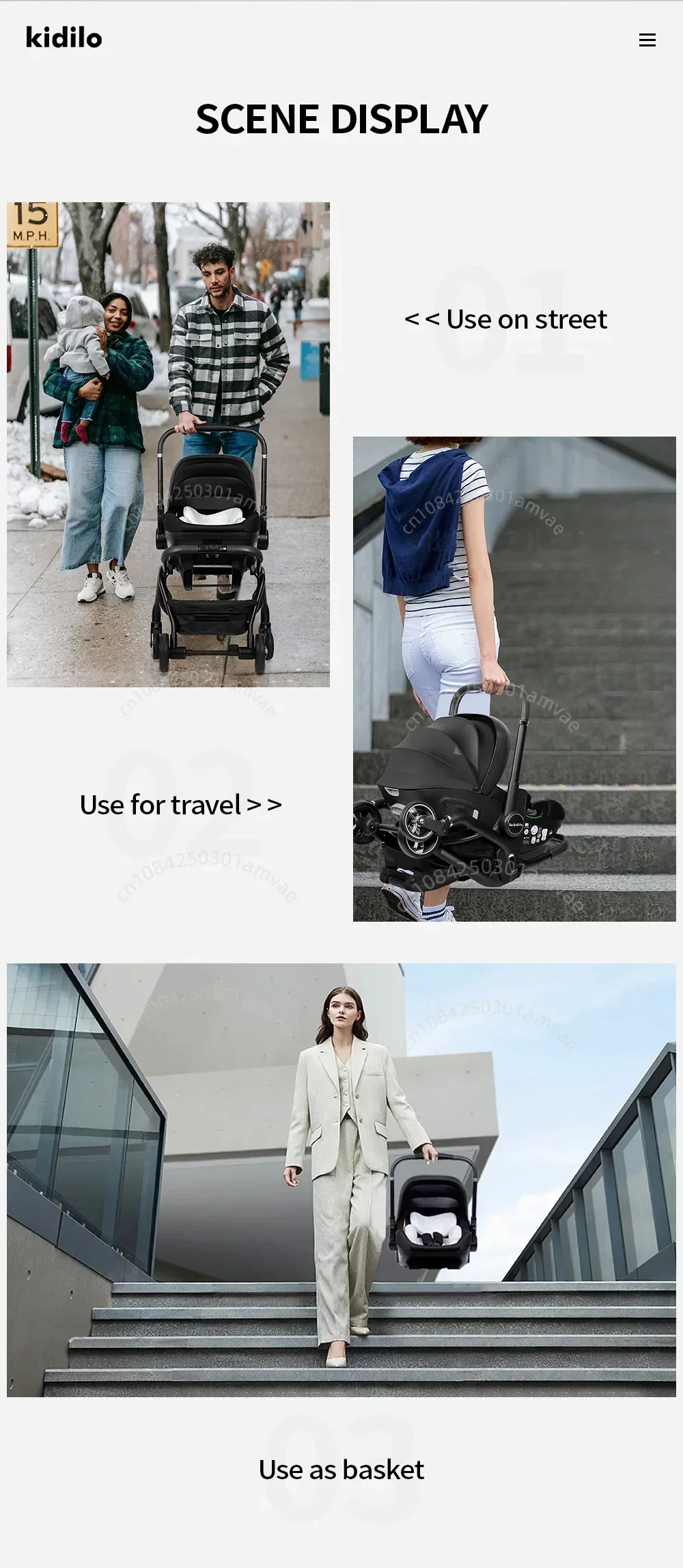 Tragbare Babywagen (einschließlich Babykörbchen für Neugeborene) und multifunktionale Babywagen, die aus der EU versendet werden – hochwertige, zusammenklappbare Babywagen. – Detail 2