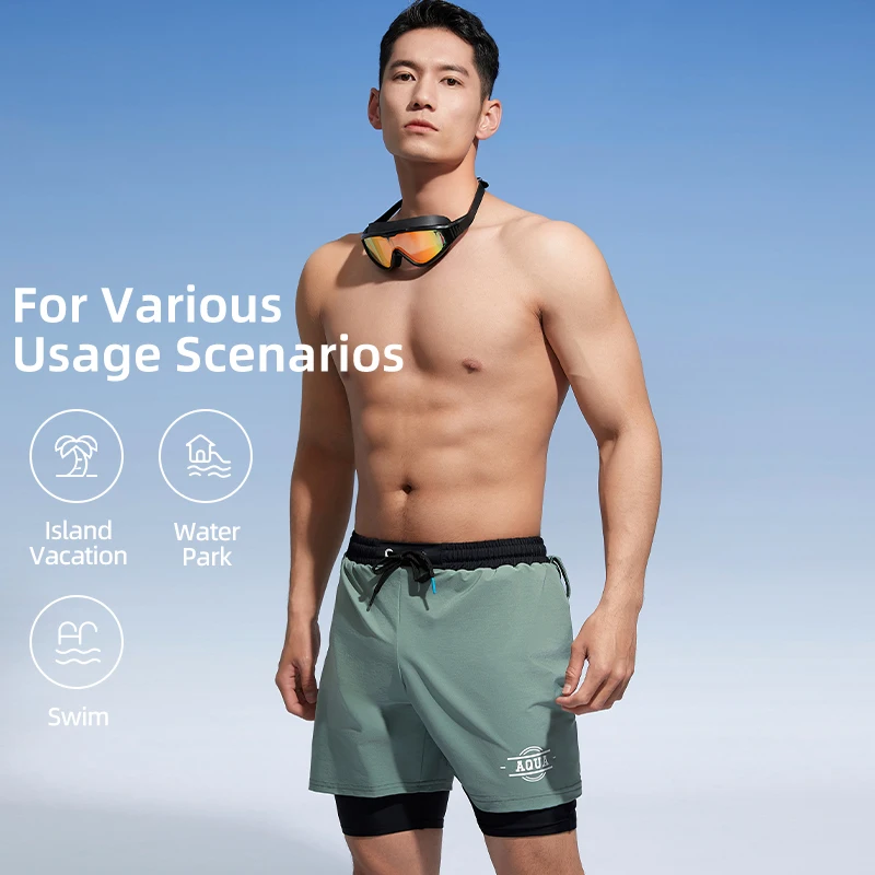 AquaPlay Beach Shorts Quick-Drying Surfing Suit Men's Trousers Rash Guard Diving Snorkeling Suit High Elastic Swimsuit Fitness