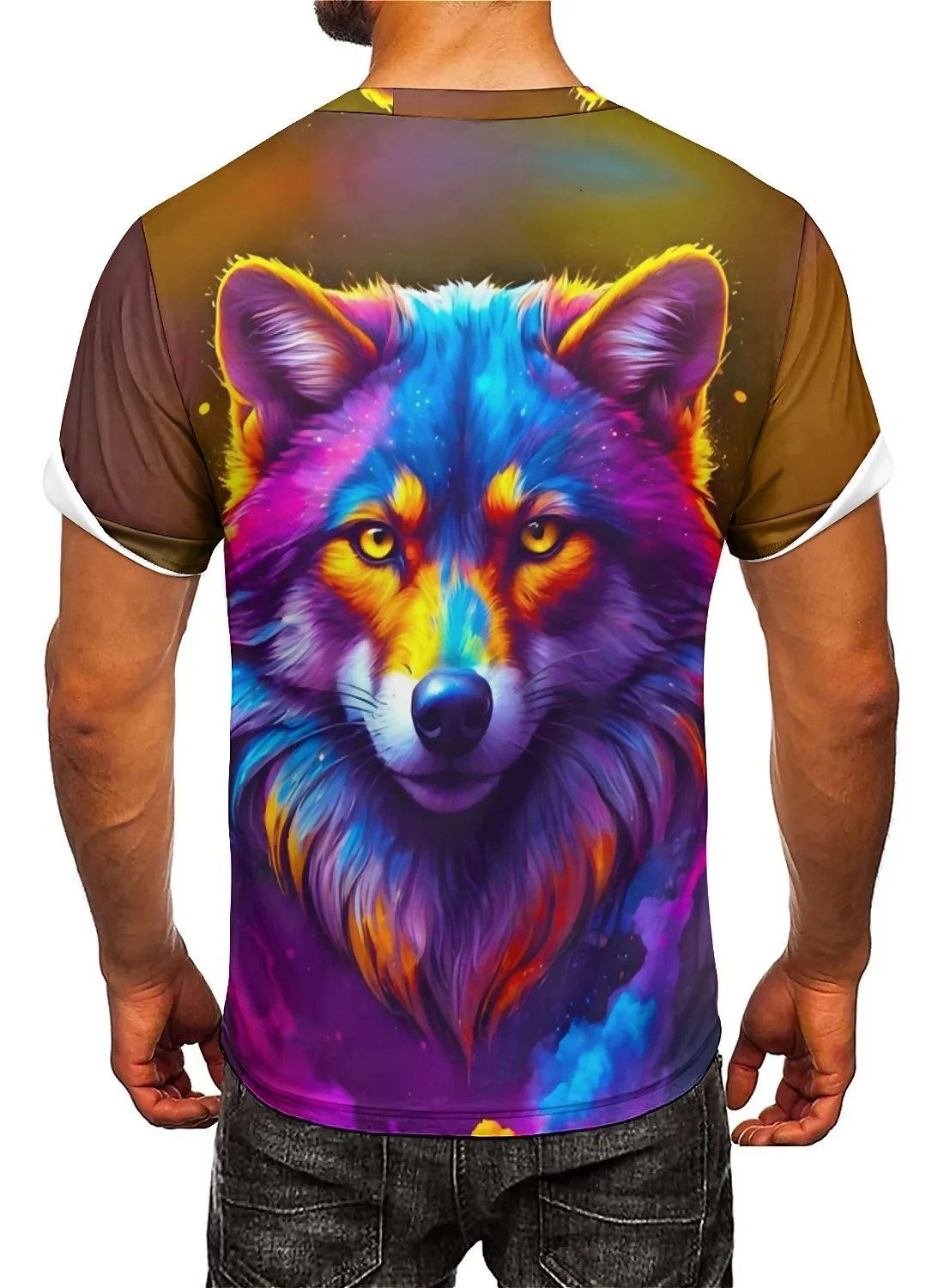 Fashionable Art Men's 3D Printed Short-sleeved T-shirts, Lightweight and Breathable Polyester Fabric