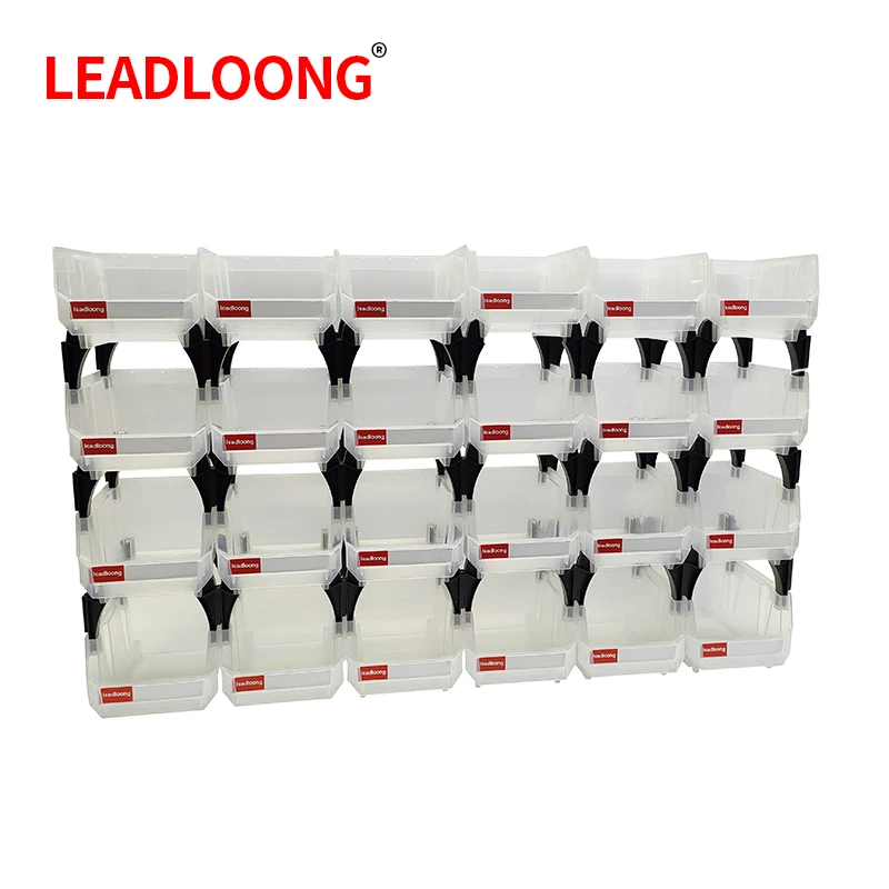 LEADLOONG Transparent Parts Bin 6/24pcs 13.5x10.5x7.6cm/5x4*3inch Classified Storage Box In Maintenance Workshop Garage Tool Bin