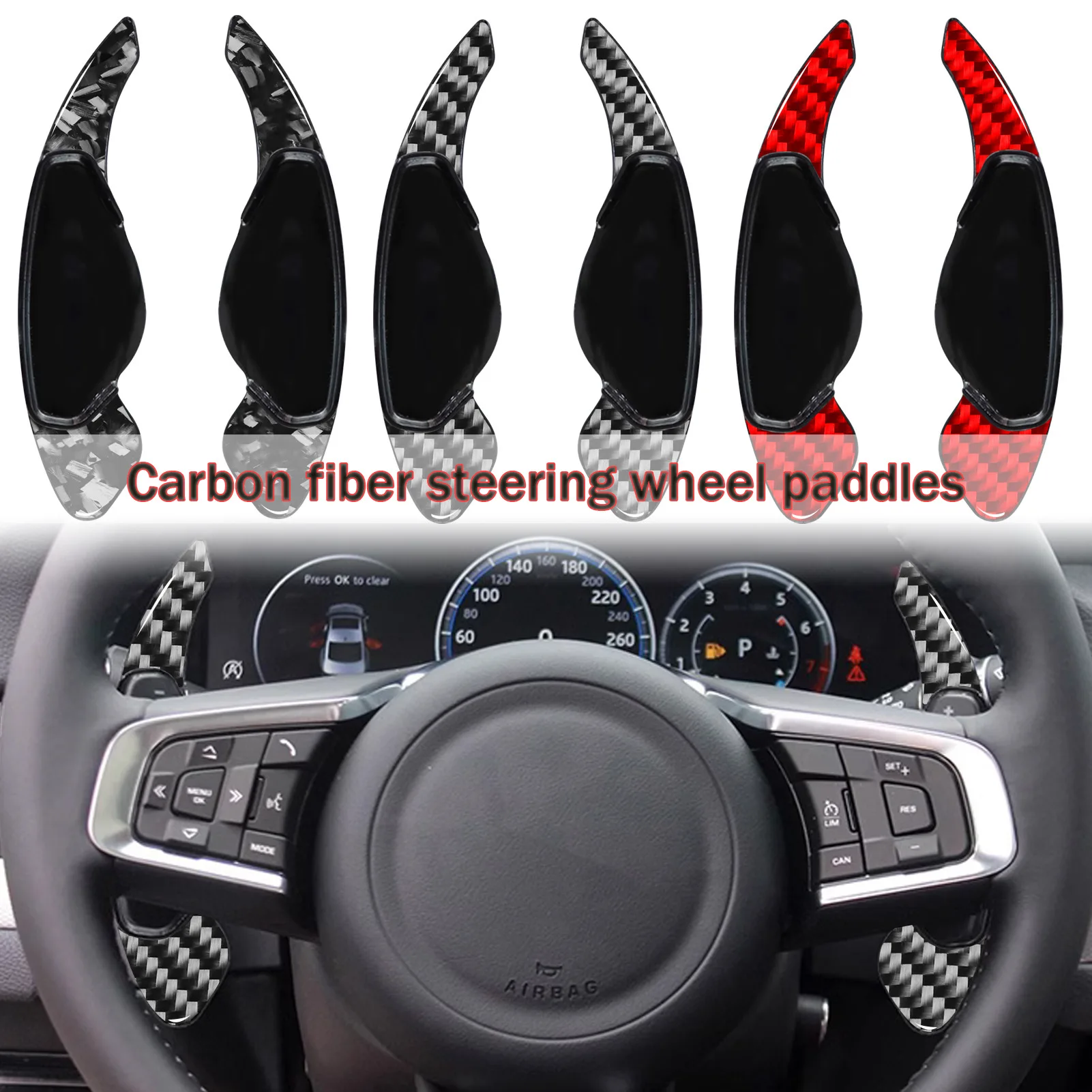 

For Jaguar XL shift paddles XF carbon fiber XJ modified F-TYPE AC steering wheel interior accessories