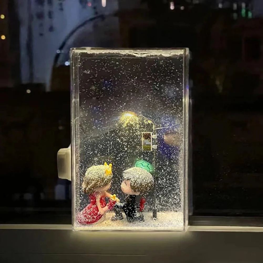 2025 artesanato de natal nevado mesa luz decoração artes e ofícios noite lâmpadas rua para cena neve luz da noite presentes diy ornamento