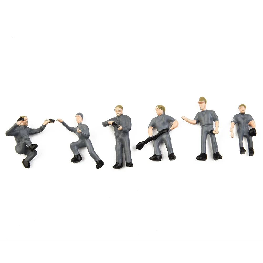 27Pcs Model Train Track Railroad Worker People Figures With Tools 1:87 Scale Home Garden Mini Ornament Worker/stand Random