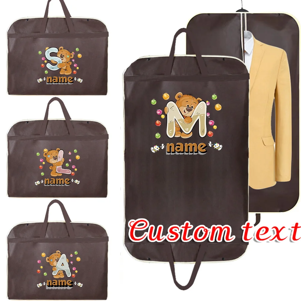 

Personalized Custom Brown Dust Cover Moisture-proof Suit Jacket Dust Cover Storage Bag Hanging Pocket Storage Bag Cartoon Series