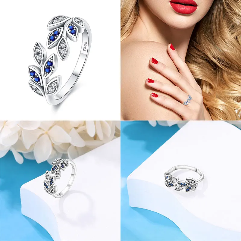 Classic Star Leaf Women\'s Ring 100% 925 Sterling Silver Suitable for Jewelry Making Women Gift Valentine\'s Day
