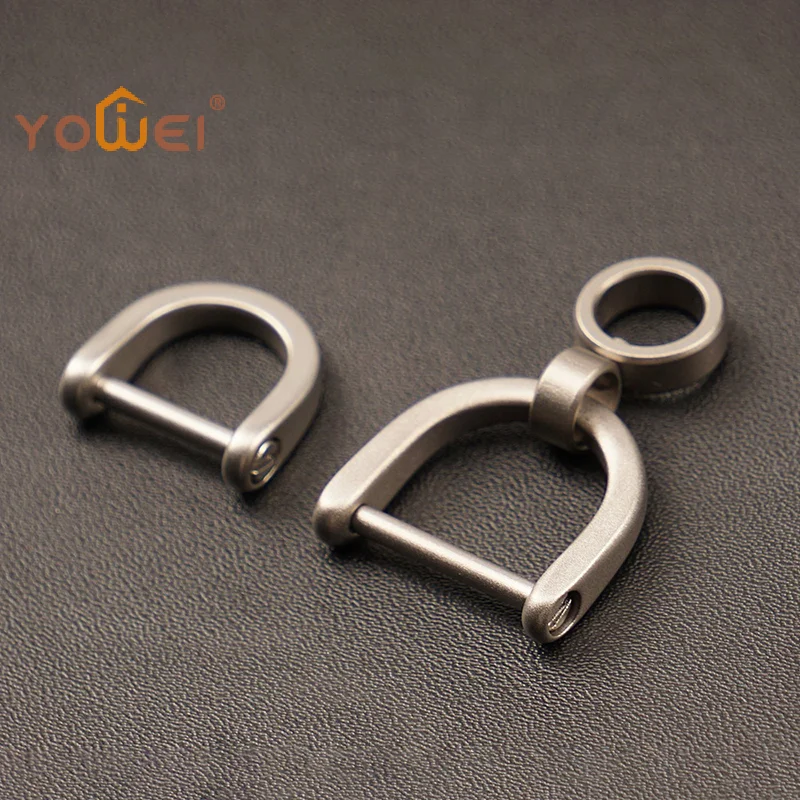 Latest Titanium D Ring Key Shackle U Shape Key Ring Horseshoe Clasp For Car Fob DIY Leather Key Organizer Keychain