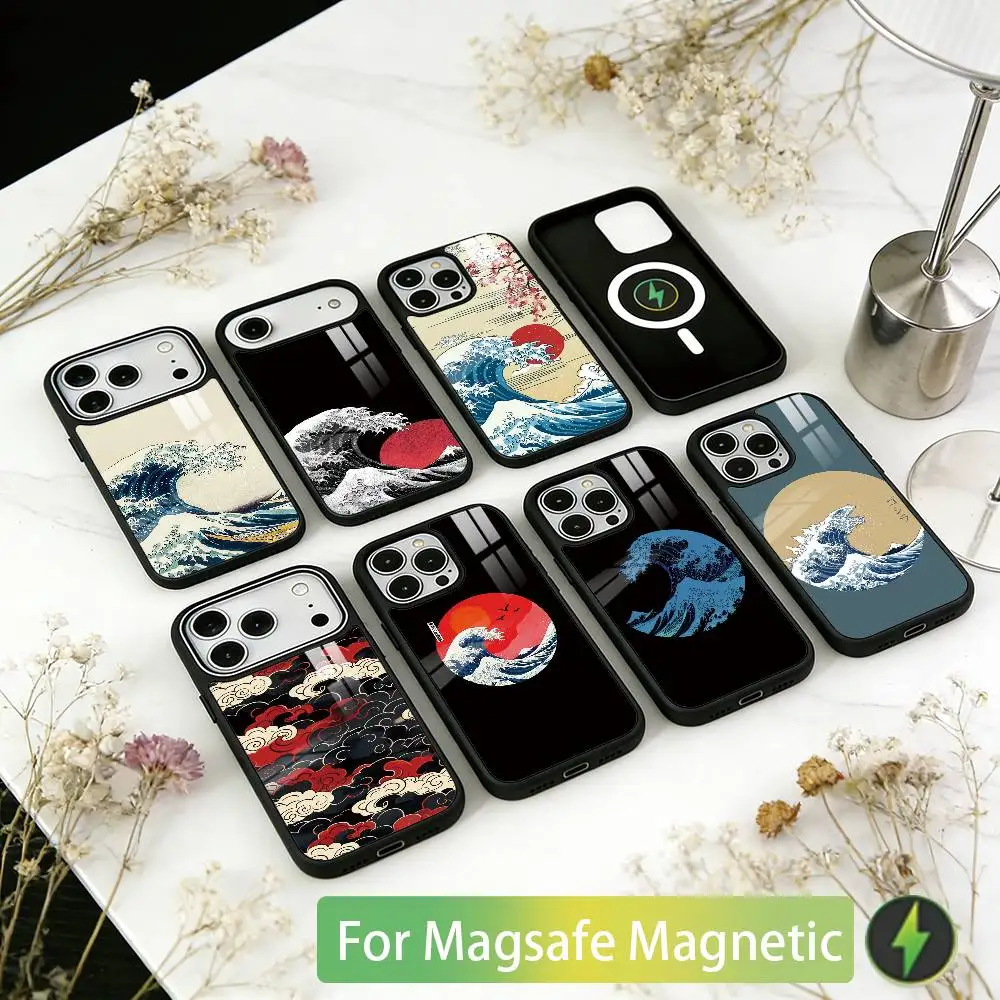 

The Great Wave Off Kanagawa Phone Case For iPhone17,16,15,14,13,12,11 Plus,Pro Magnetic with Magsafe Wireless Charging