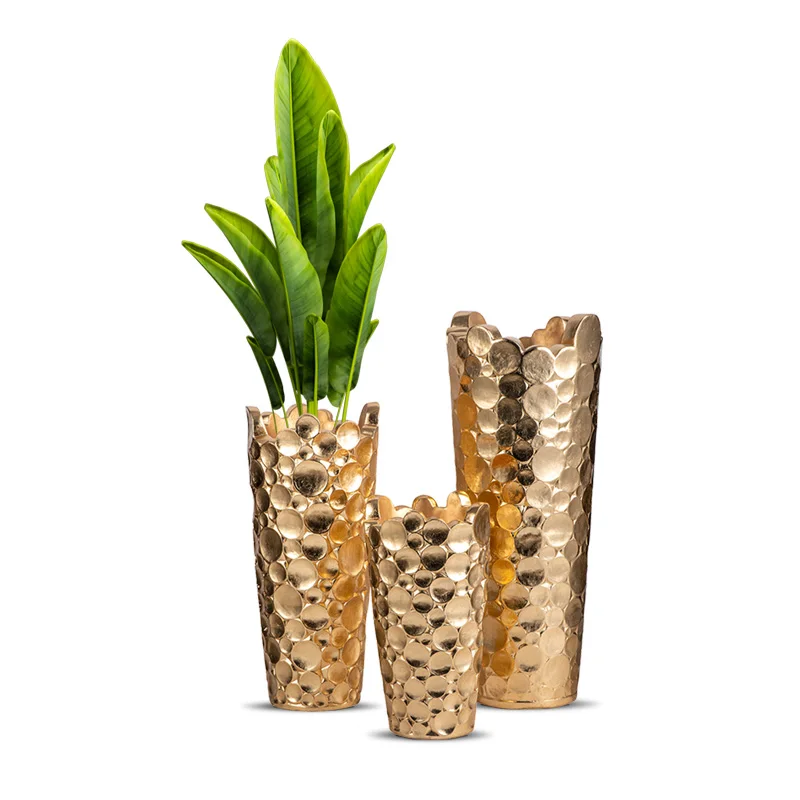 

60/80/100 cm Big Gold Vase High Floor Gold Vase