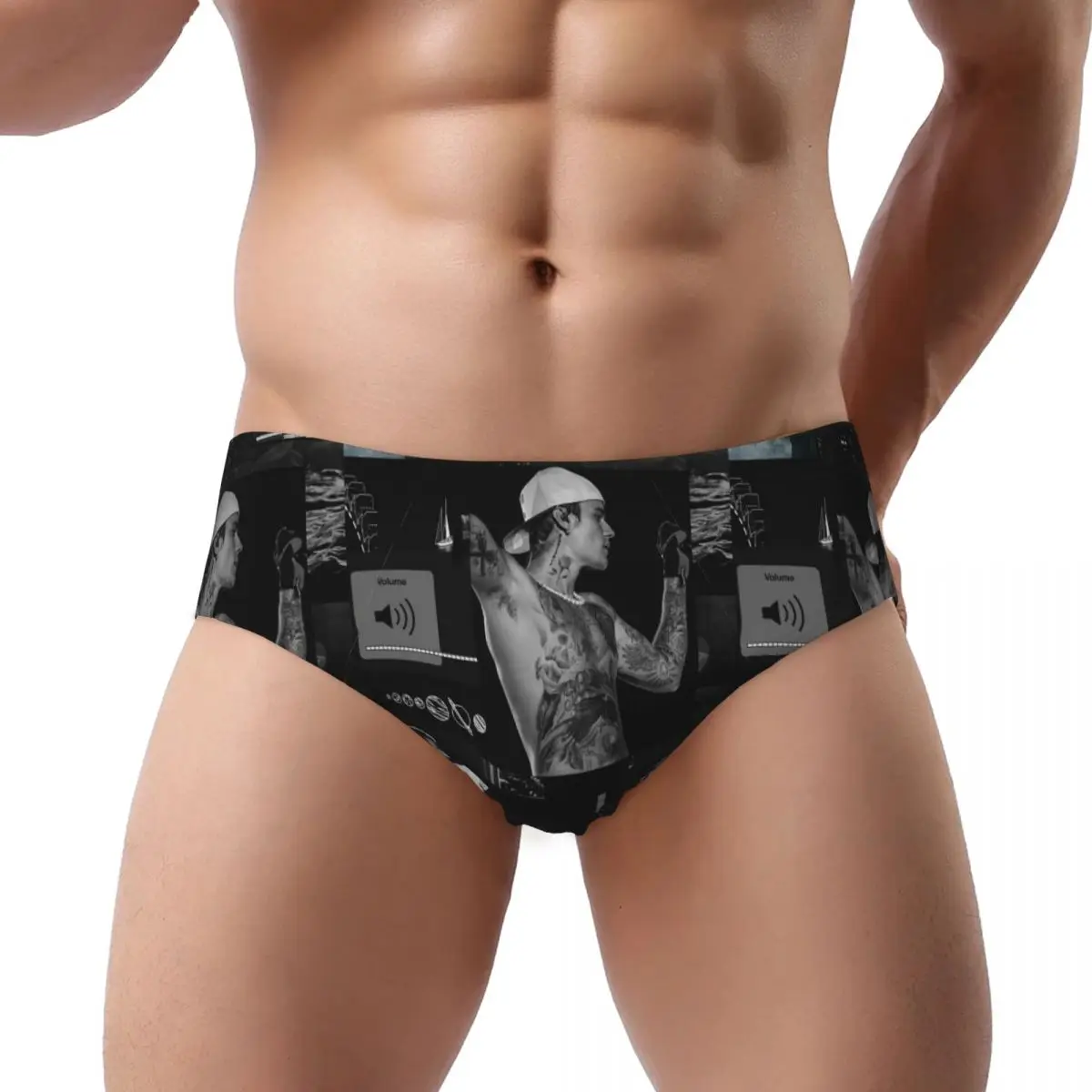 

Custom Justin Bieber Collage Music Singer Briefs Underwear Men's Breathable Stretch Underpants