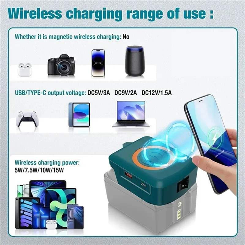 

-A03R Adapter Lithium Battery Adapter USB-C 2.1A Fast Charges For