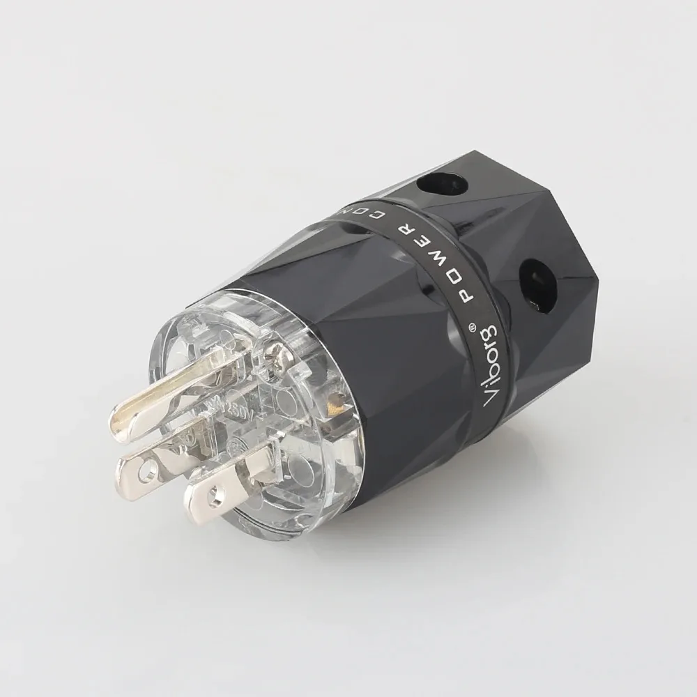 Viborg VM503S + VF503S النحاس النقي الفضة مطلي الولايات المتحدة التيار المتناوب موصل قابس الطاقة لتقوم بها بنفسك كابل طاقة الصوت