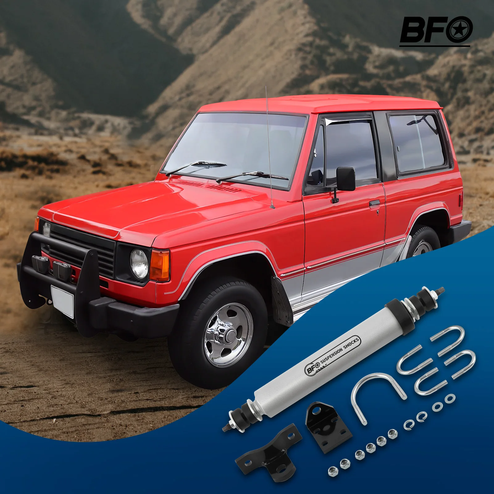 BFO Steering Stabilizer For Jeep CJ 1959-1986 For Dodge Raider 4WD 1987-1989 For Suzuki Samurai 4WD 1986-1991