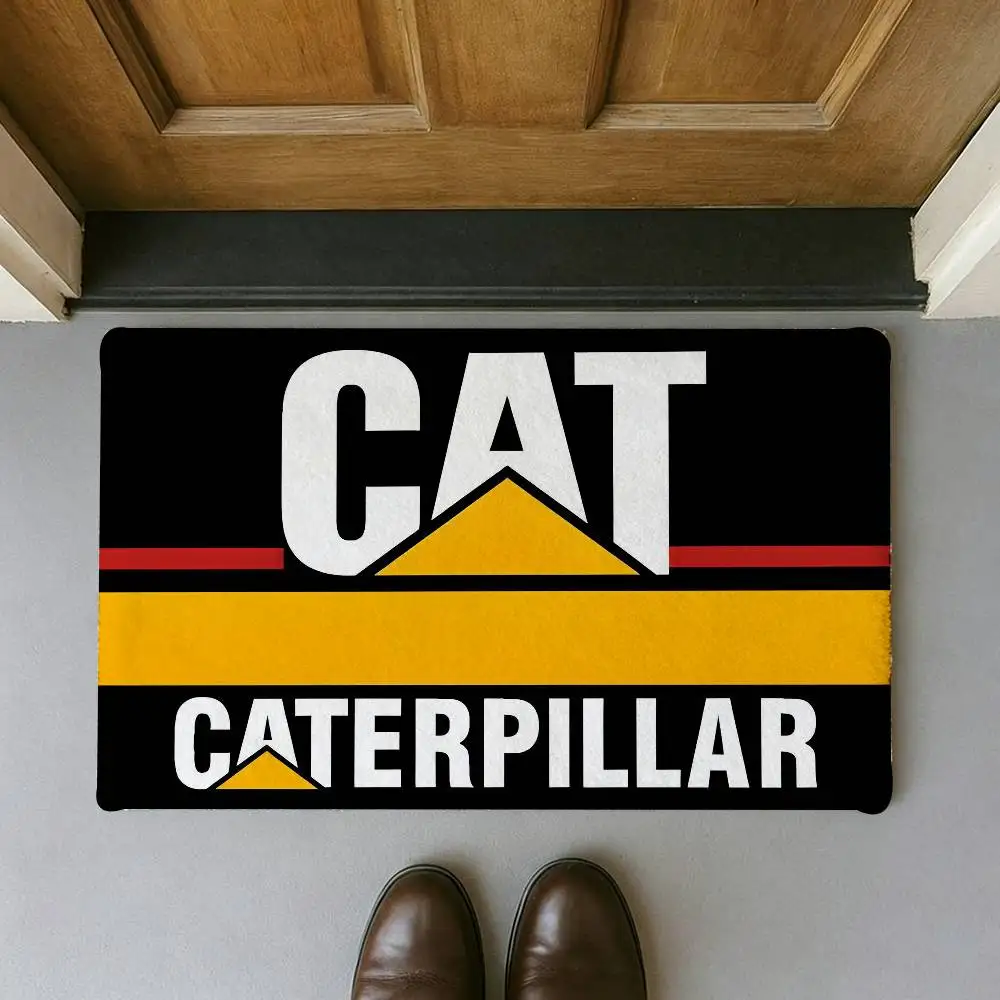 C_Caterpillar CAT Engine Excavator Log Anti-slip Mat Door Mat Home Decoration Mat Entrance Door Mat Scratch-resistant Door Mat