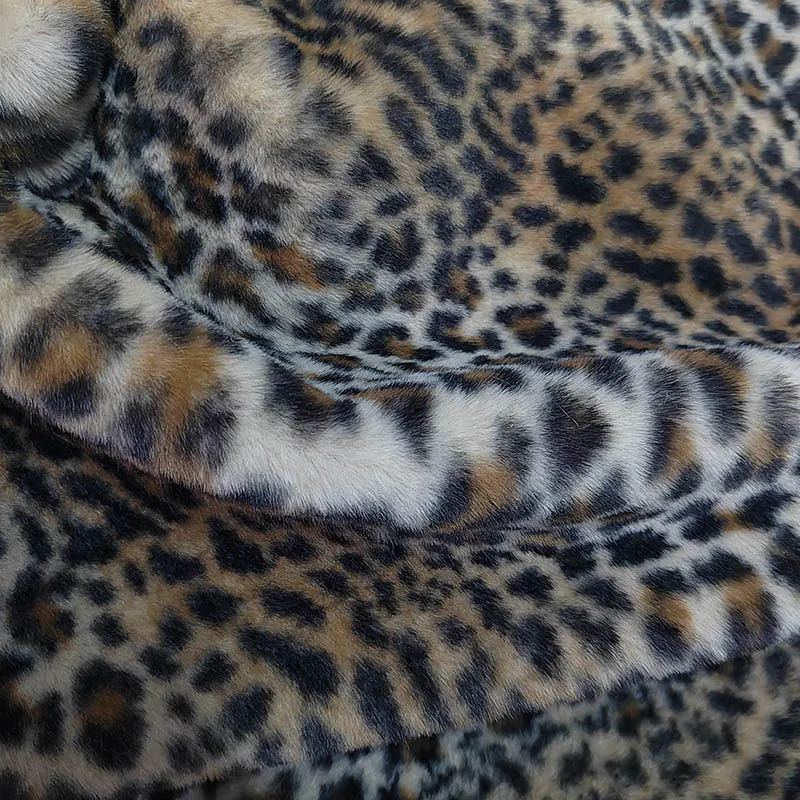 Mixed Faux Fox Fur Fabric, 1.2cm Hair Leopard, Tiger Pattern, Plush, Sewing, DIY Home Decoration, Carpet, New, Brown-Grey-White
