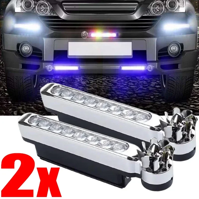 Wind Powered Car LED DayTime Running Light Auxiliary Lighting Rotation Fan Lamp Automobile Day Time Headlight Amagi
