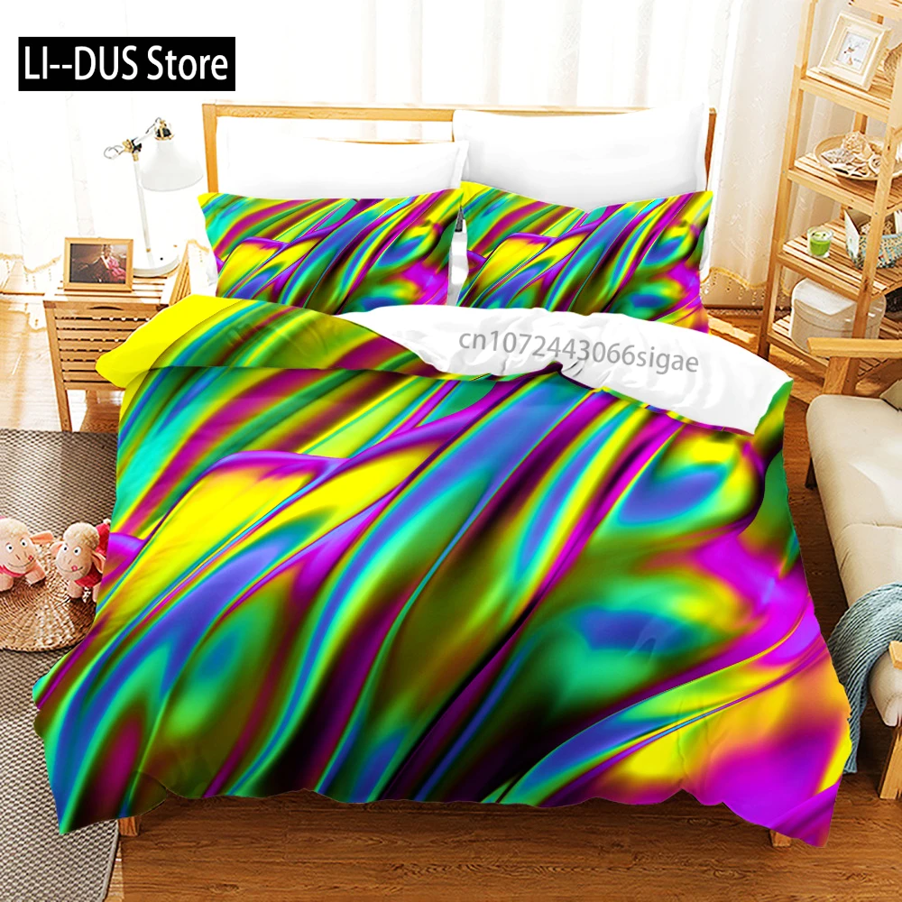 

Queen King Full Size Luxury Bedding Set With Duvet Cover Bed Colorful Gradient Pattern For Ethnic Abstract Art Fashion Polyester