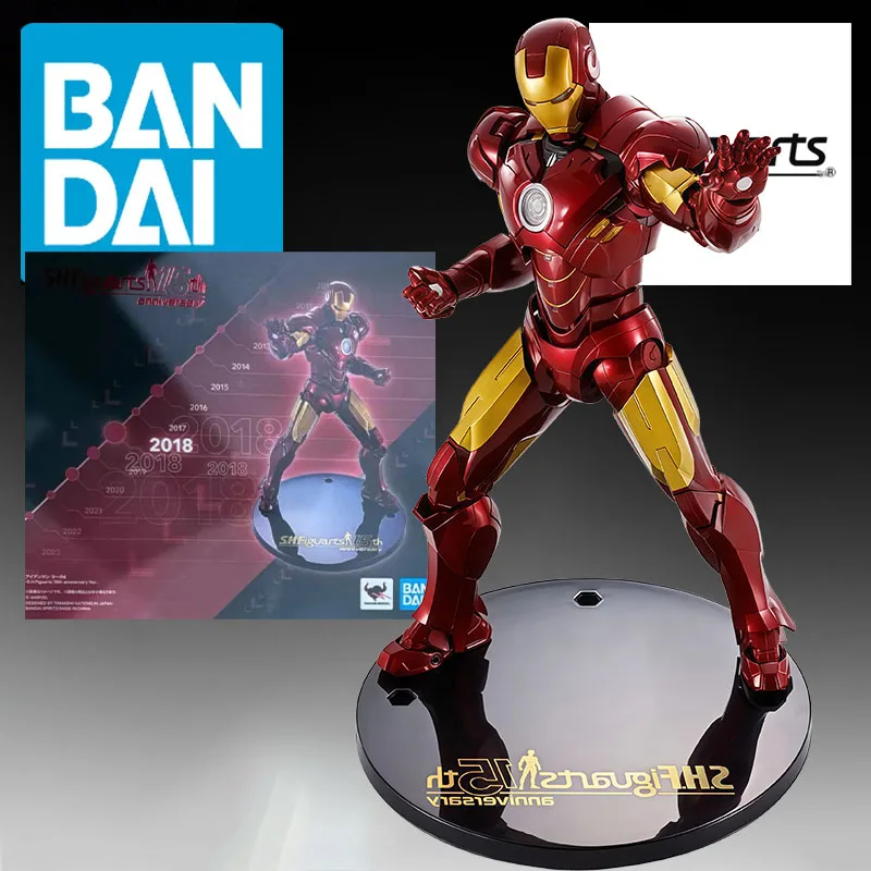 BANDAI Original Iron Man Panzer 4 15th anniversary Anime Action Figures Toys For Boys Christmas Gift Collectible Model Ornaments