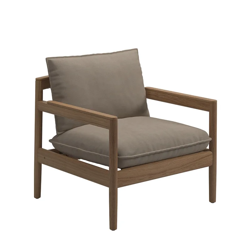 Outdoor solid wood sofa garden courtyard villa hotel sales department model room soft indoor and outdoor sofa coffee table