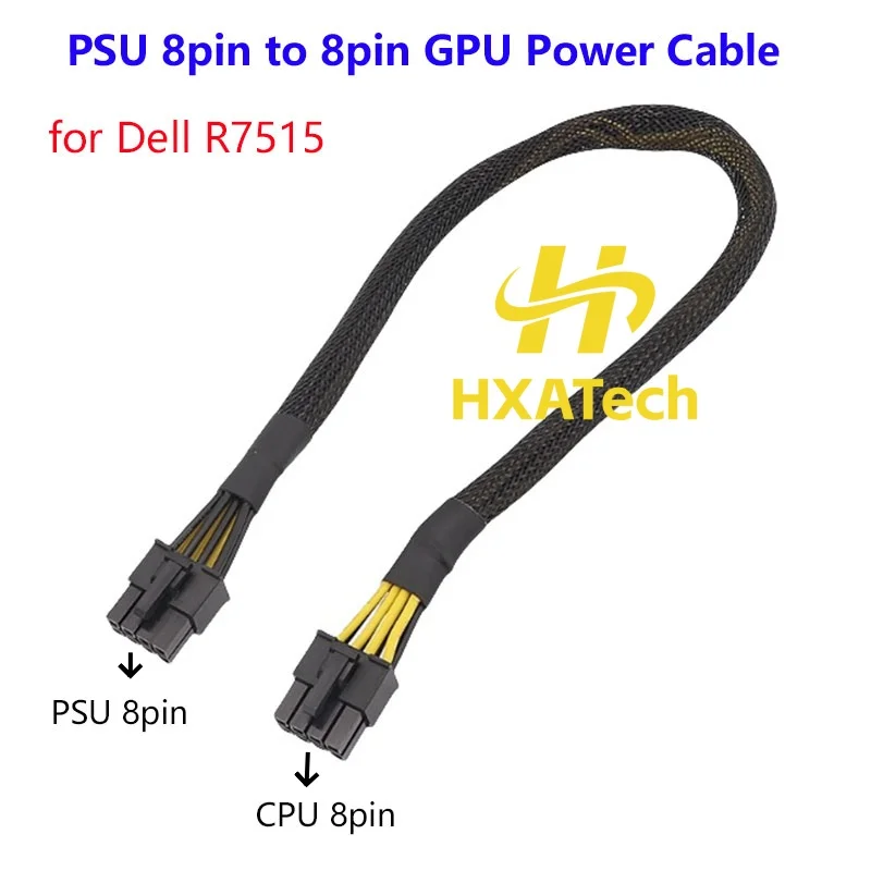 HXATech- Big 8Pin To 6+2Pin for PCIE GPU Card Server Power Cable for Dell R7515 8-pin and A6000 3060 P5000 V100