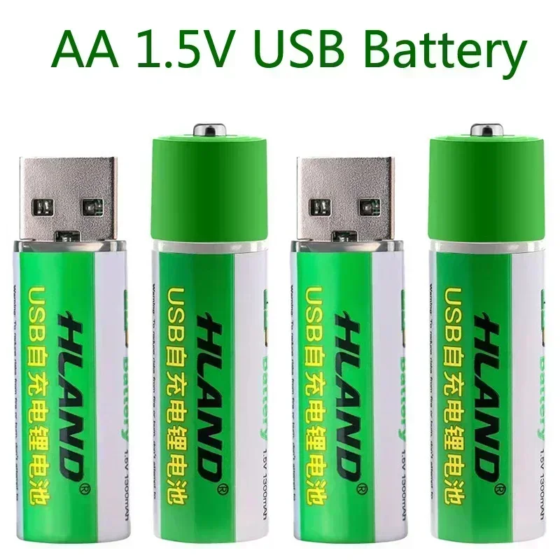 

2024.Large capacity 1.5V AA 1300mAh USB rechargeable lithium ion battery for remote control wireless mouse + cable