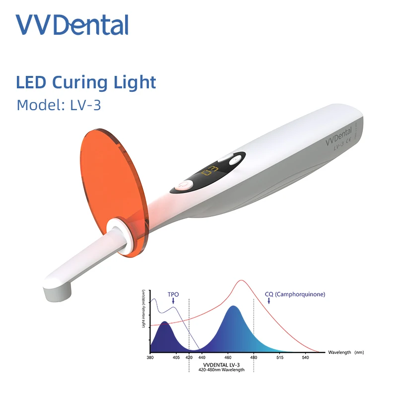 

VV Dental 1 Sec 2200mW/c㎡ dental led lamp Dental photopolymerizer Oral Lamp Dental Equipment Dental resin materials Oral Lamp