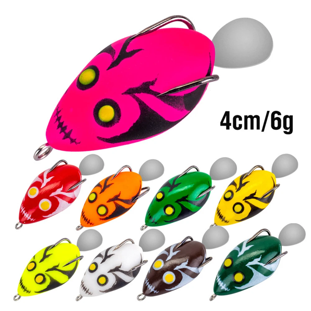 

4cm Lei Frog Lure Modified Float Water Black Frog Snakehead Doule Hook Frog Fishing Lure Fishing Replacement Tool Accessories