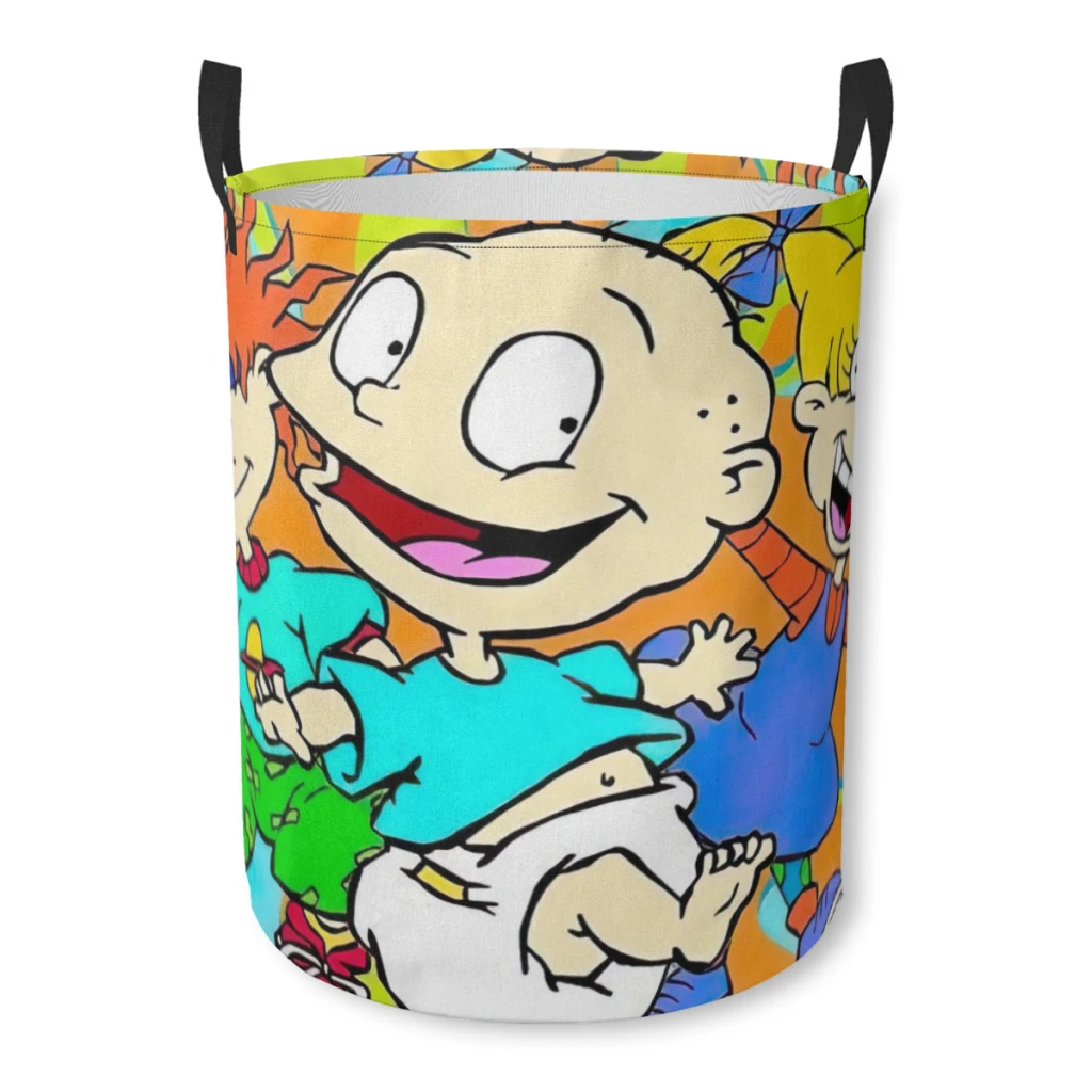 

CARTOON R-RUGRATS Dirty Laundry Basket Clothes Organizer Foldable Storage Bucket Bathroom Waterproof Clothing Storage Basket