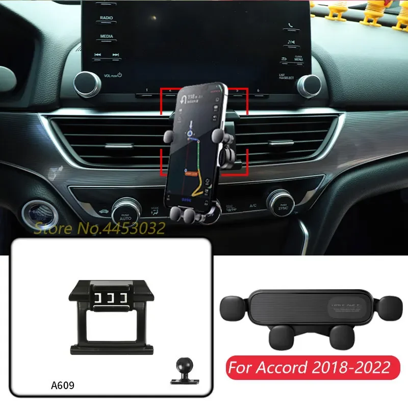 

For Honda Accord 10th gen 2018-2022 Car Cell Phone Holder Base Air Vent Gravity Navigation Bracket Horizontally Accessories