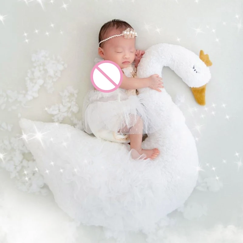 Newborn Photography Props Swan Posing Cushion Baby Photo Shooting Props Cute Photo Backdrop Accessories for Baby Shower