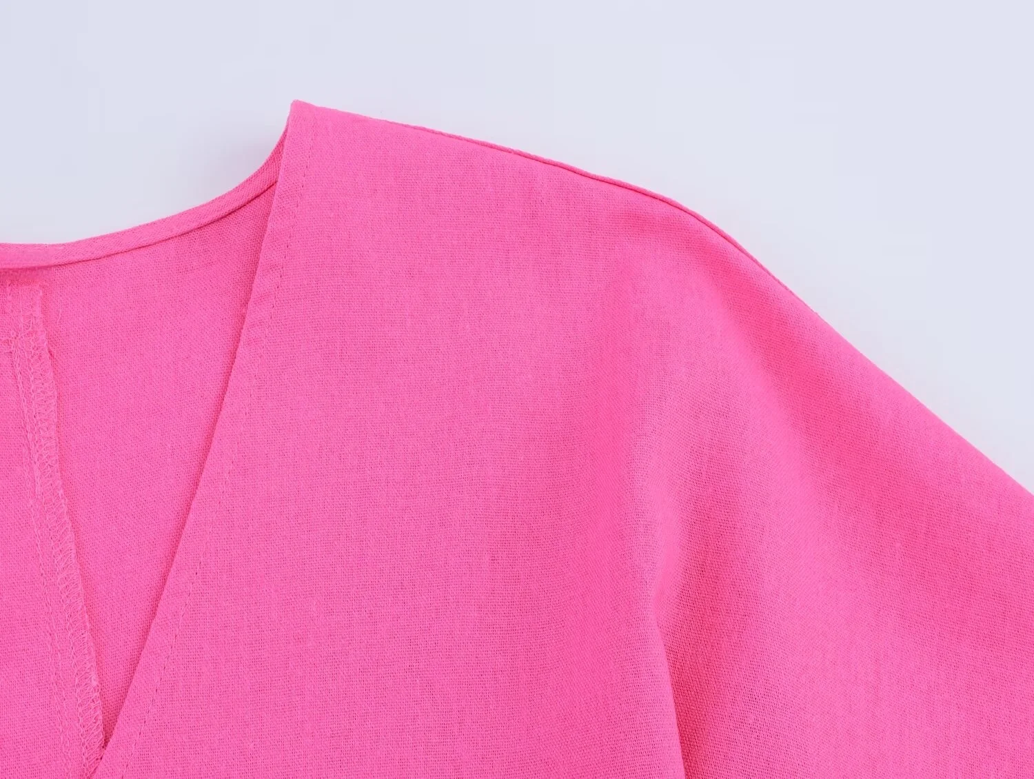 MYST & ZA2025 novedad de verano, camisa informal de manga larga con cuello en V y pantalones de pierna ancha con temperamento minimalista a la moda para mujer