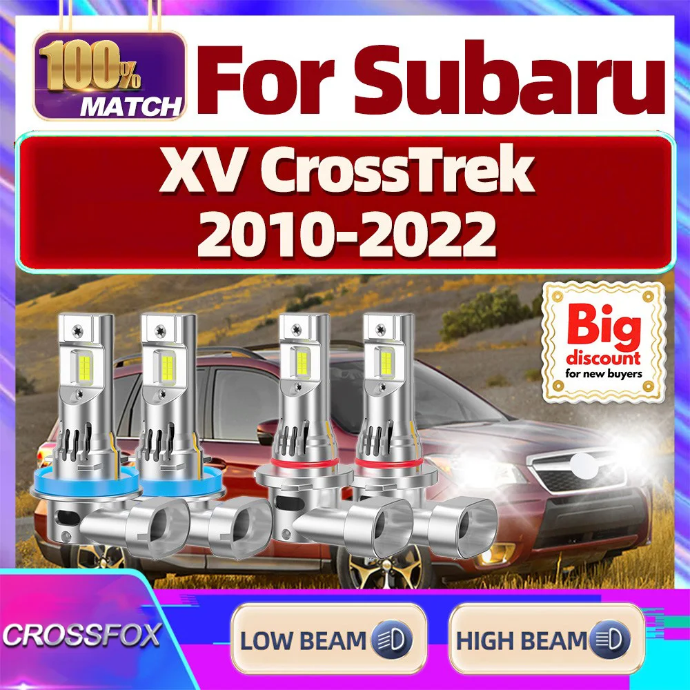 

CROSSFOX【For Subaru XV CrossTrek 2010-2022】Ultra Bright Turbo Canbus Car LED Headlight Bulbs High Low Beam Headlamp Ampoules