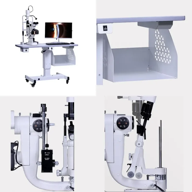 for Medical Optical System Ophthalmic Optometry Equipment 5 Steps Portable LCD Microscope Digital Slit Lamp